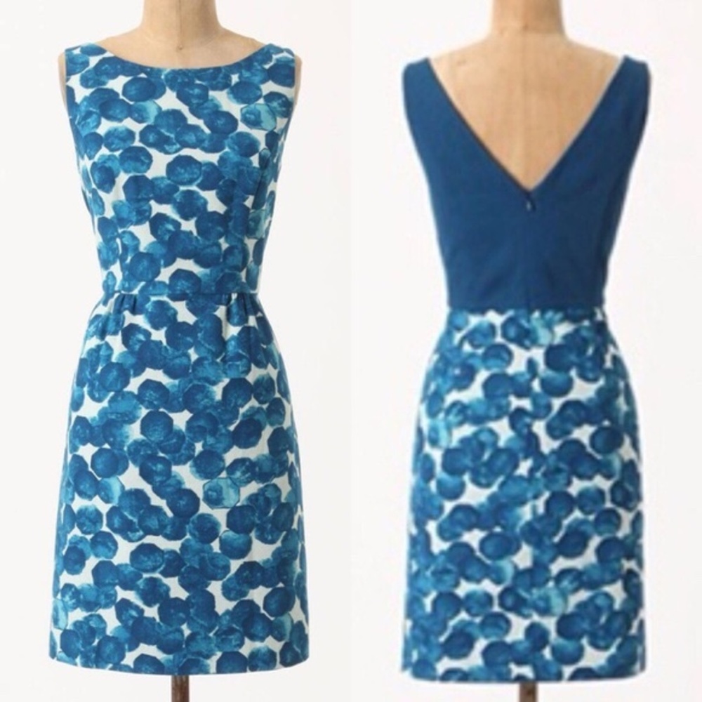 Anthropologie Tabitha Watercolor Gems Sheath Dress 0 XS